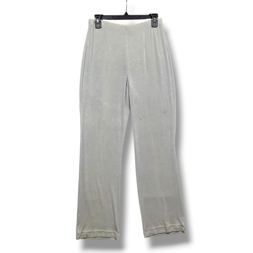 Chicos Travelers Straight Leg Pant Womens Medium STAIN Pull On High Rise Trouser